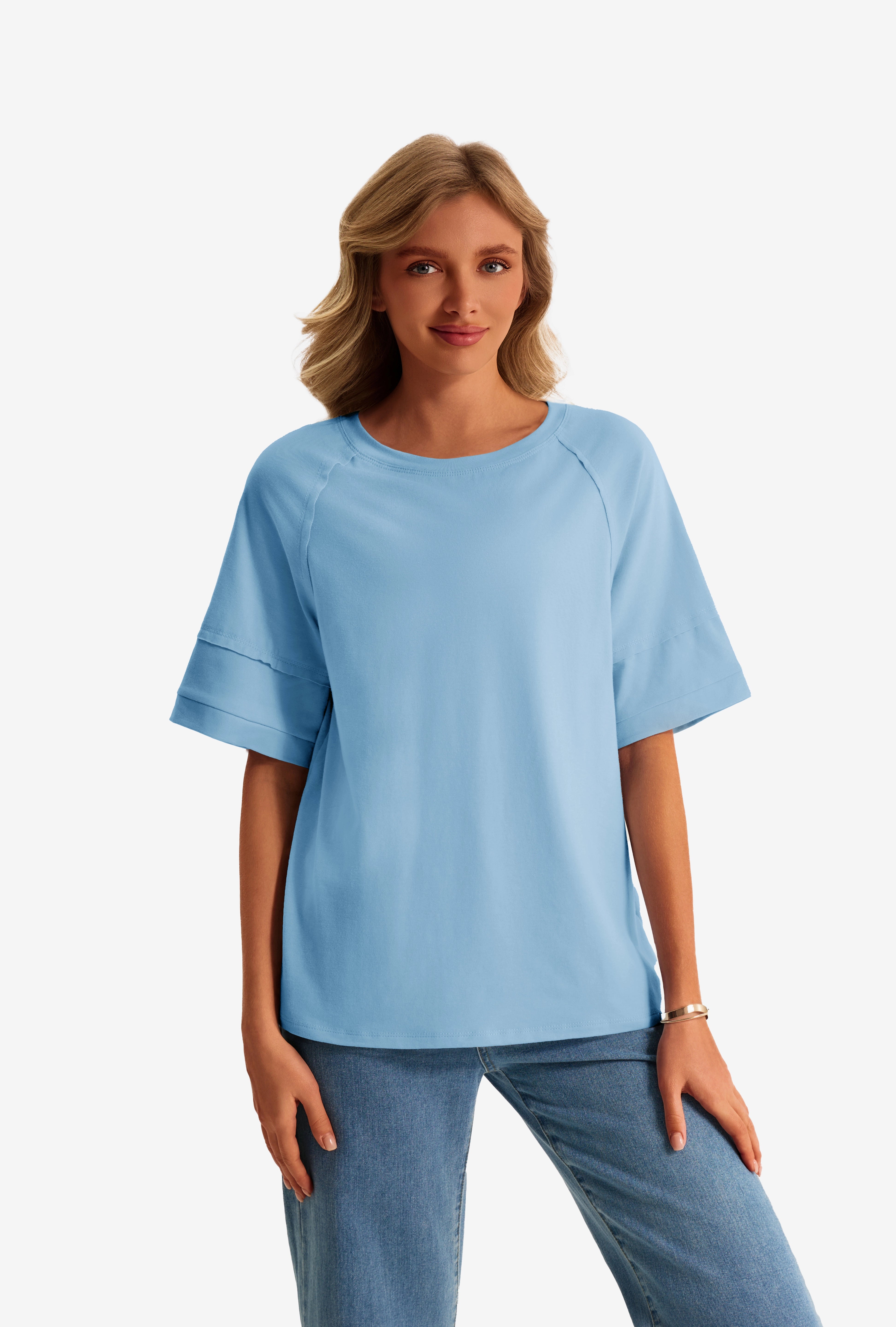 Womens Light Blue Oversized T-Shirts  | CicyBell
