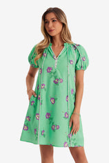 Womens Light Green Puff Sleeve Mini Dresses | CicyBell