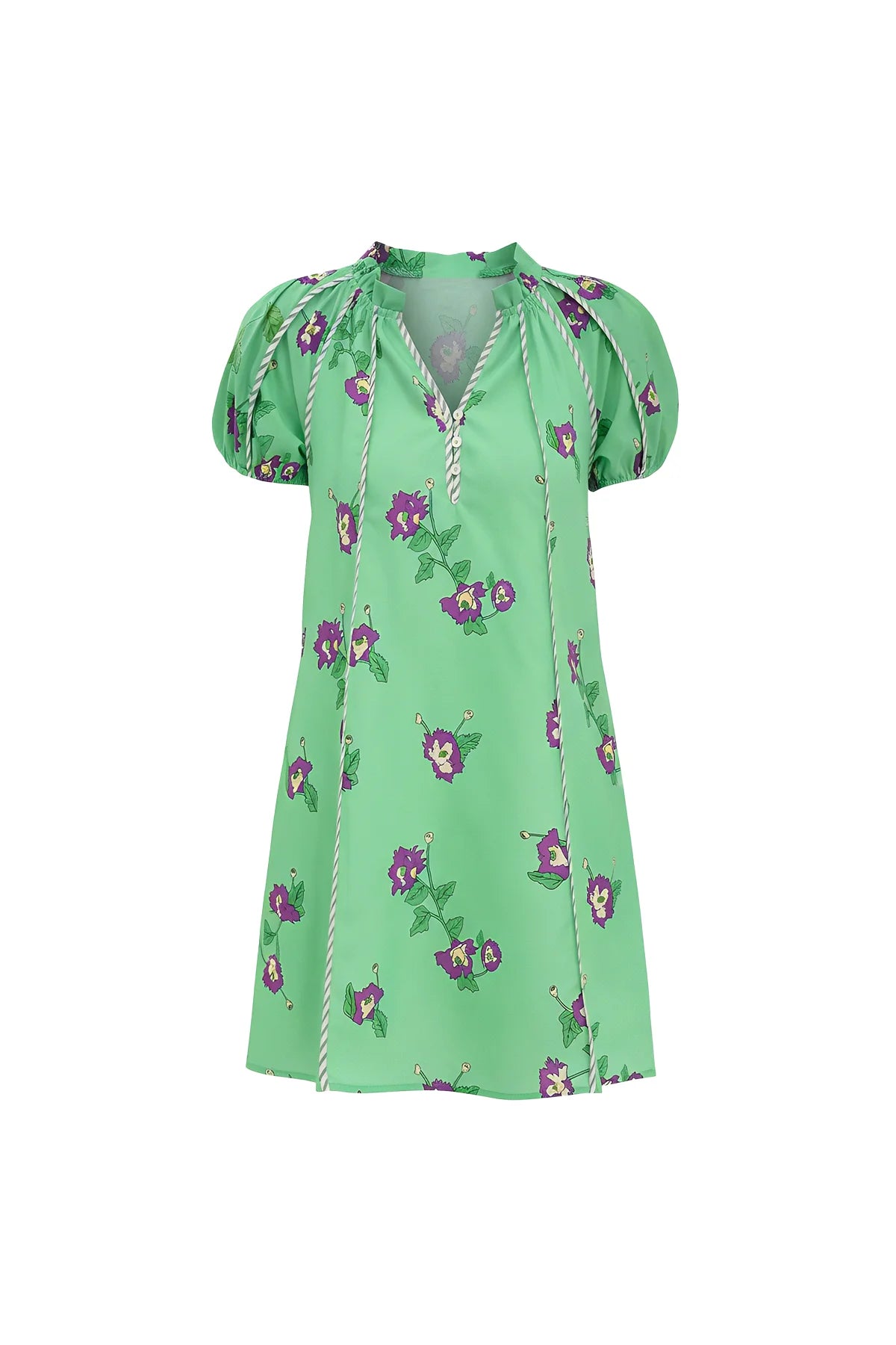 Womens Light Green Puff Sleeve Mini Dresses | CicyBell