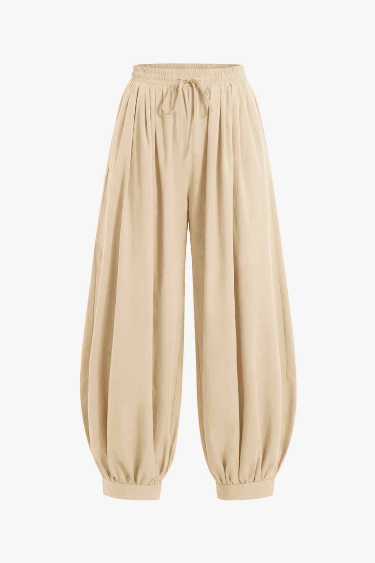Womens Light Khaki Baggy Pleated Harem Pants | CicyBell