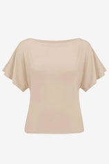 Womens Light Khaki Tie Back Cinched Tops | CicyBell