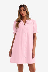 Womens Light Pink Mini Shirt Dress  | CicyBell