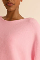 Womens Light Pink Half Sleeve Sweaters | CicyBell
