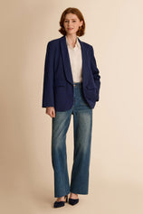 Womens Navy Business Casual Blazer | CicyBell