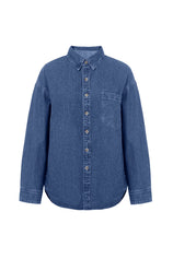 Cicy Bell Womens Navy Denim Shirt