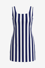 Womens Navy Striped Denim Mini Dresses | CicyBell