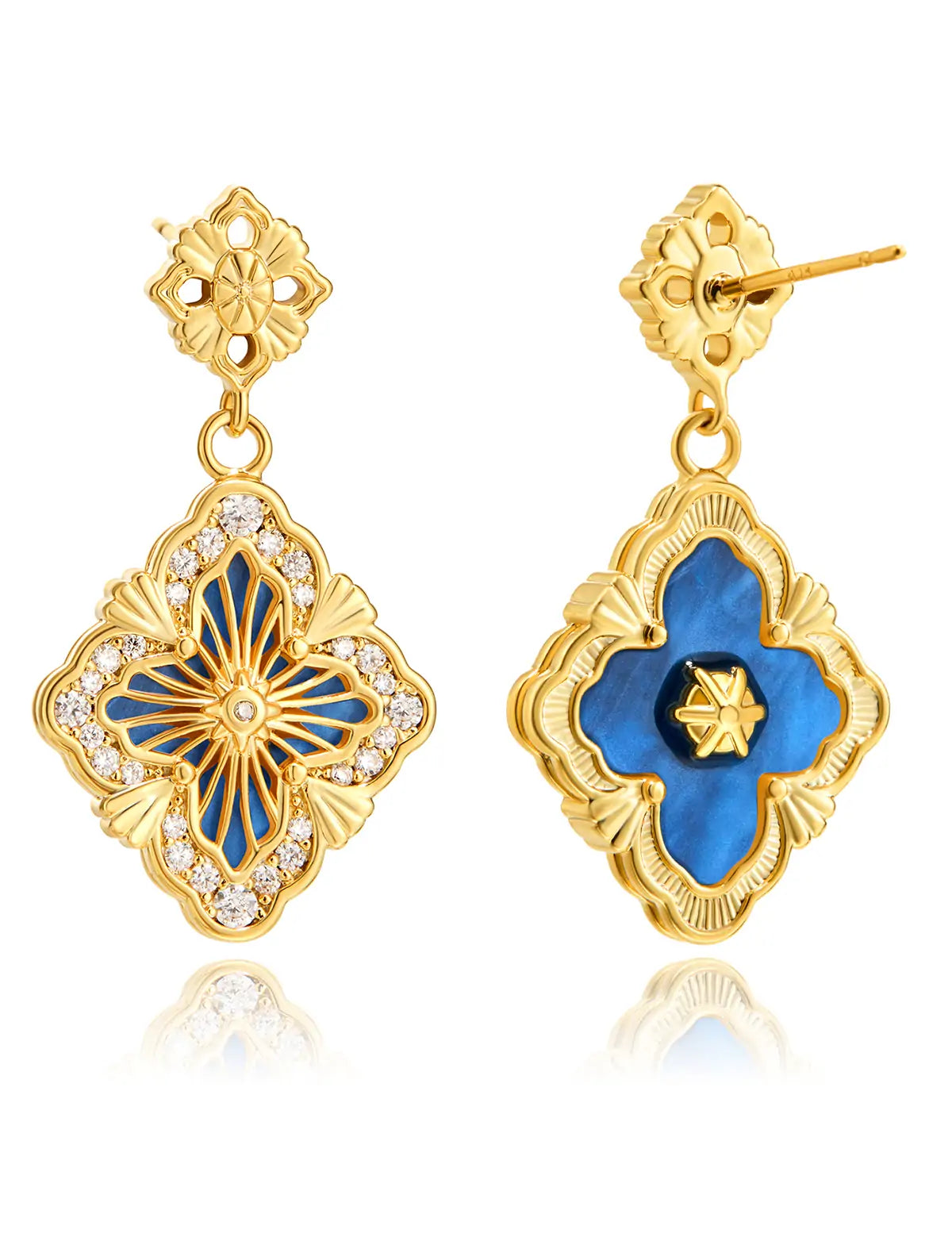 CicyBell-Womens-Navy-Four-Leaf-Clover-Dangle-Earrings-CB183.webp