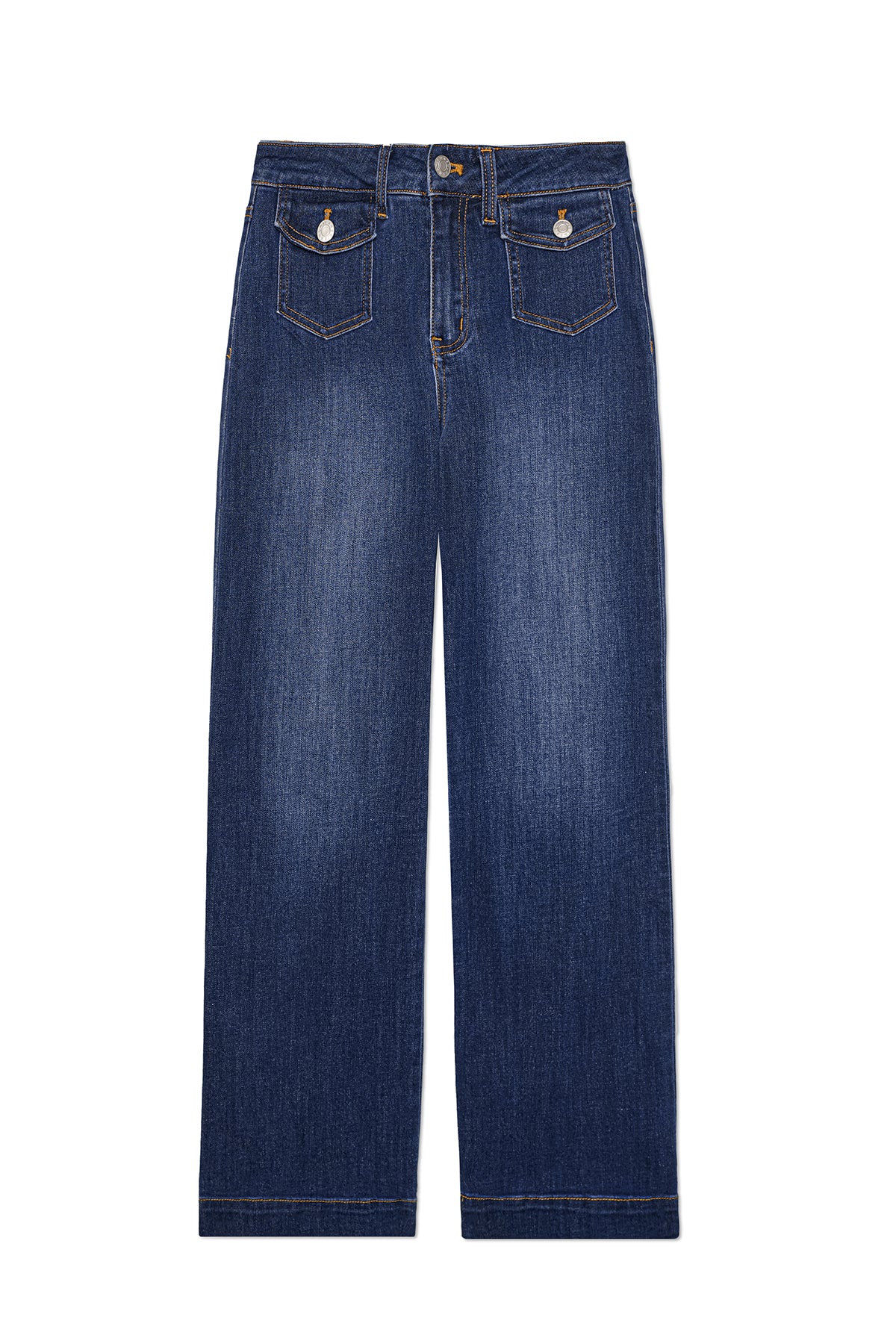 Womens Navy Wide Leg Jeans | CicyBell