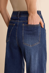 Womens Navy Baggy Wide Leg Jeans | CicyBell