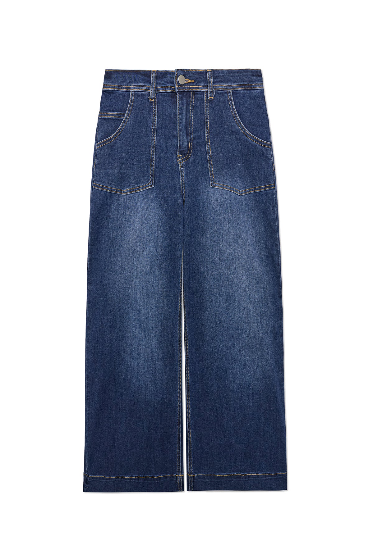 Womens Navy Baggy Wide Leg Jeans | CicyBell