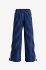 Womens Navy Wide Leg High Waisted Pants | CicyBell
