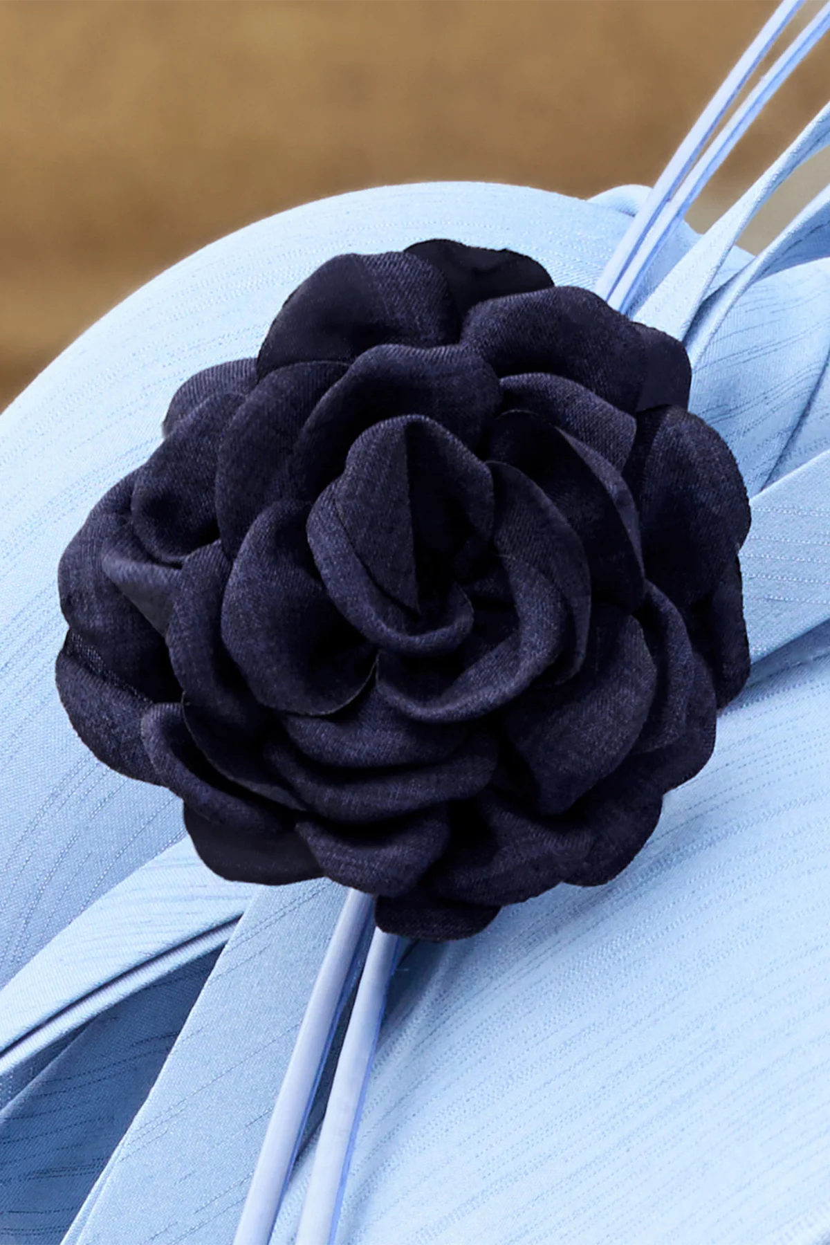 Womens Navy 4'' Rose Brooch Pin | CicyBell