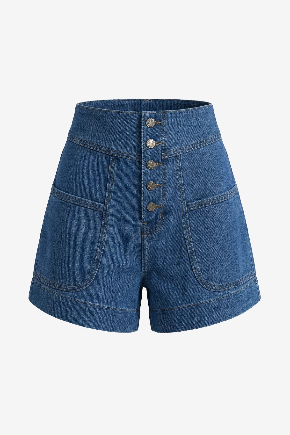 Comfort Stretch Flouncy Navy Denim Shorts | CicyBell