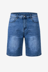 Womens Navy Wide Leg Denim Shorts | CicyBell