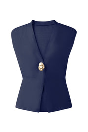 Cicy Bell Womens Navy V Neck Sweater Vest