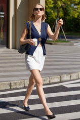 Cicy Bell Womens Navy V Neck Sweater Vest