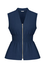 Womens Navy Summer V Neck Tank Tops | CicyBell