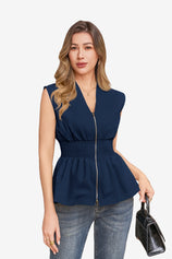 Womens Navy Summer V Neck Tank Tops | CicyBell
