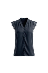 Womens Navy Silk Satin Tank Tops | CicyBell