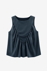 Womens Navy Peplum Babydoll Tank Tops | CicyBell