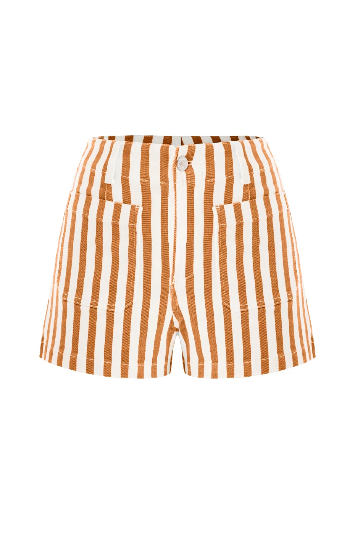 Womens Orange Summer Striped Shorts | CicyBell