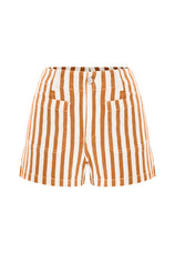 Womens Orange Summer Striped Shorts | CicyBell