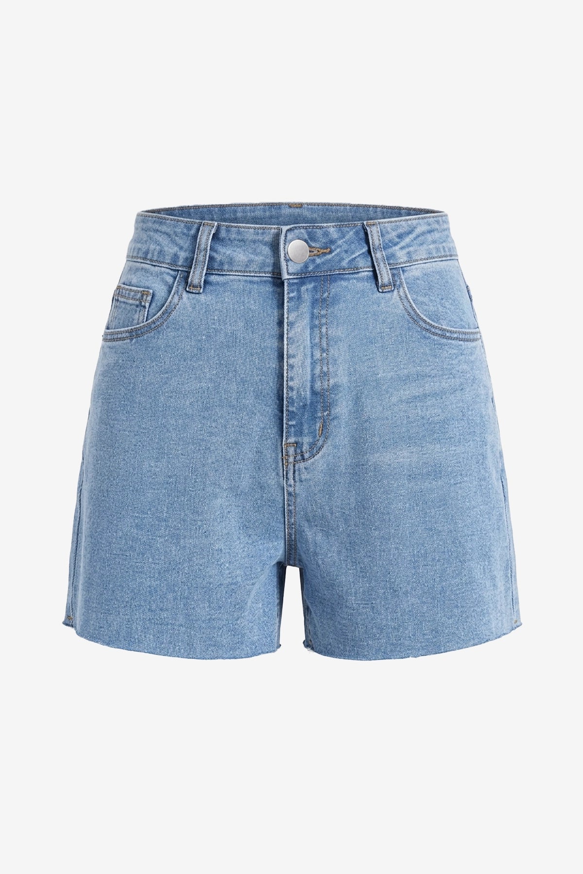 Womens Pale Blue High Waisted Jean Shorts | CicyBell