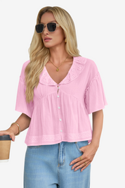 Cicy Bell Womens Pink Babydoll Tops