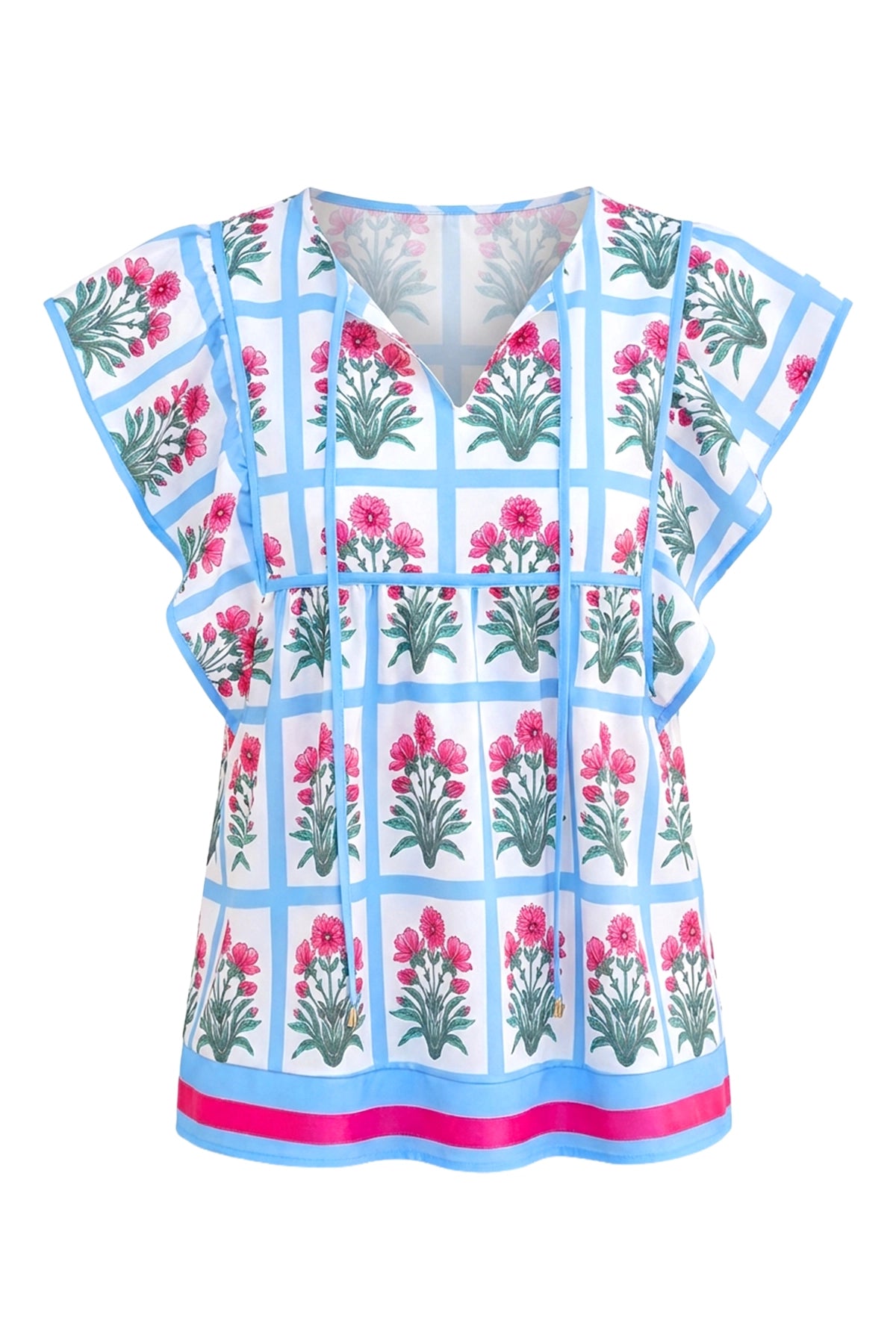 Womens Pink Floral Peplum Babydoll Tops  | CicyBell