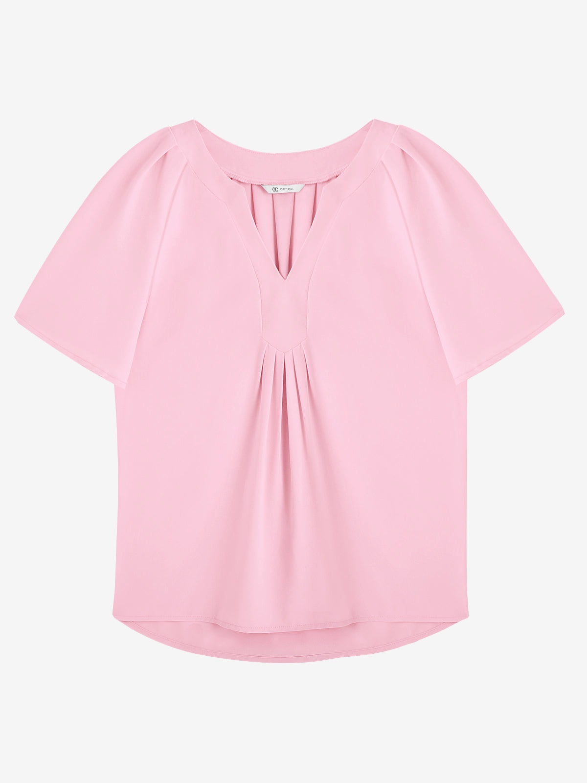Womens Pink V Neck Blouse | CicyBell