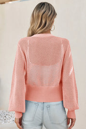 Cicy Bell Womens Pink Cropped Crochet Cardigans