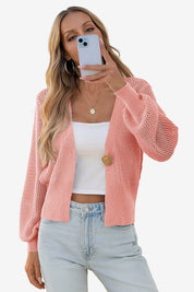Cicy Bell Womens Pink Cropped Crochet Cardigans