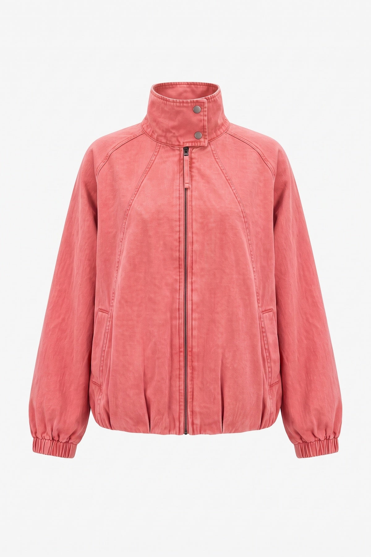 Womens Pink Oversized Denim Bomber Jacket | CicyBell