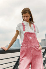 Cicy Bell Womens Pink Denim Bib Overalls