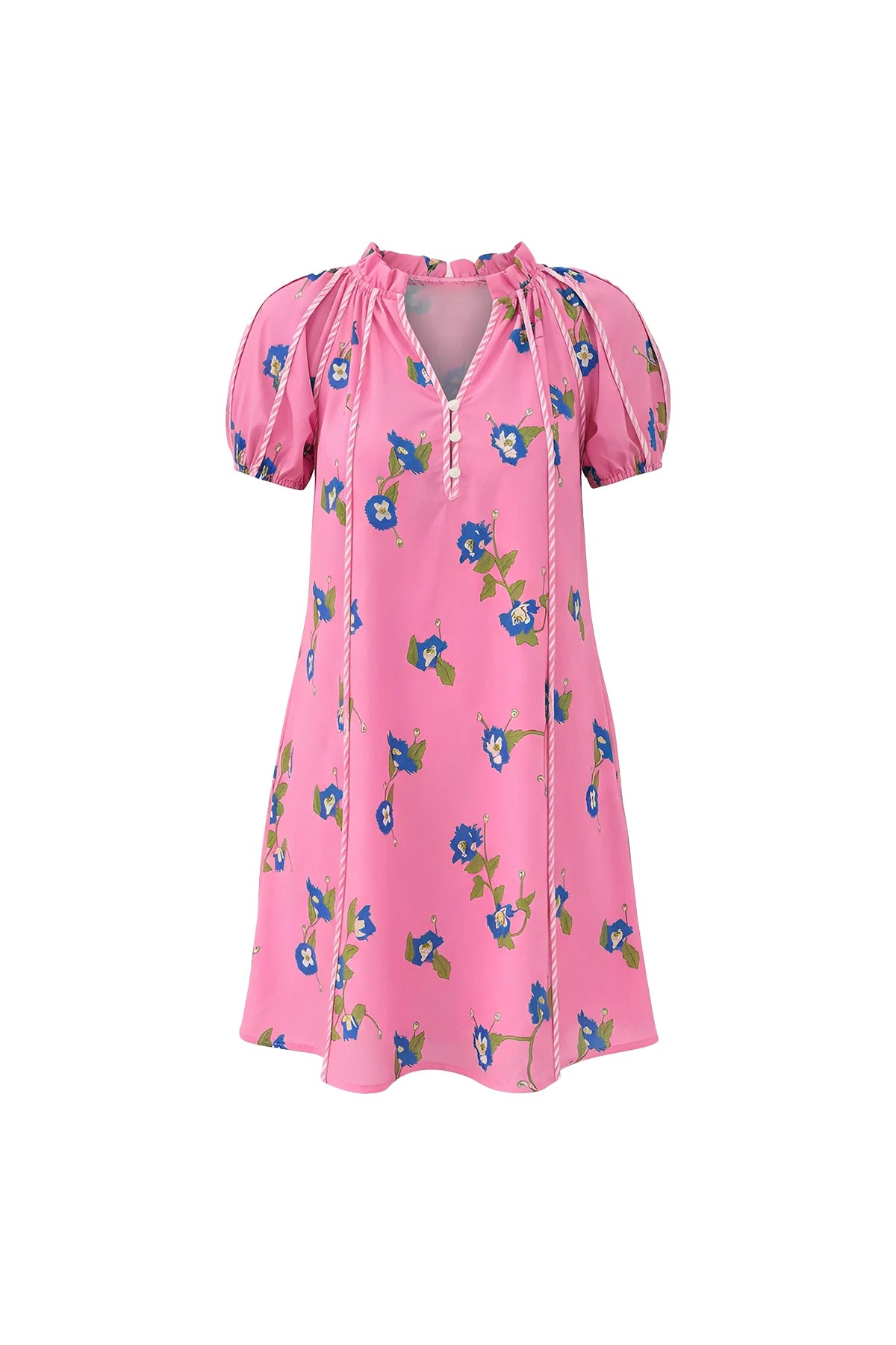 Womens Pink Puff Sleeve Mini Dresses | CicyBell