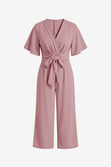 Womens Pink Wide Leg Long Pants Rompers | CicyBell