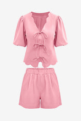 Womens Pink Summer 2 Piece Short Sets | CicyBell