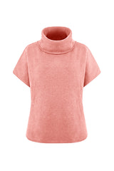 Cicy Bell Womens Pink Oversized Turtleneck Poncho Sweaters