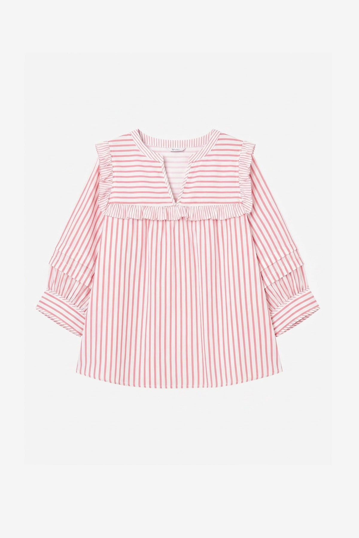 Womens Pink Striped Babydoll Tops | CicyBell
