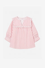 Womens Pink Striped Babydoll Tops | CicyBell