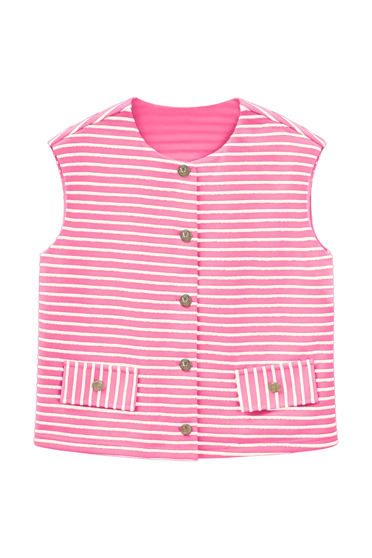 Womens Pink Summer Striped Vest | CicyBell