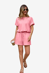 Womens Pink Summer 2 Piece Short Sets | CicyBell