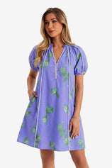 Womens Purple Puff Sleeve Mini Dresses | CicyBell