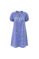 Womens Purple Puff Sleeve Mini Dresses | CicyBell