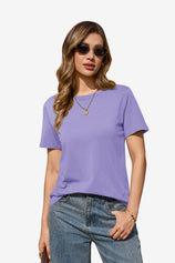 Womens Purple Summer Short Sleeve T-Shirts| CicyBell