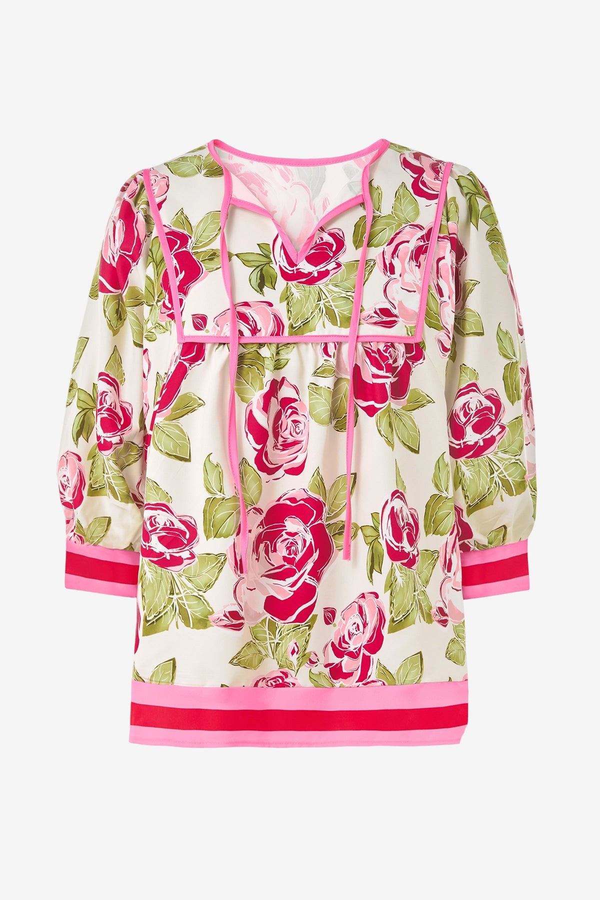 Womens Red Floral Print Babydoll Blouse | CicyBell