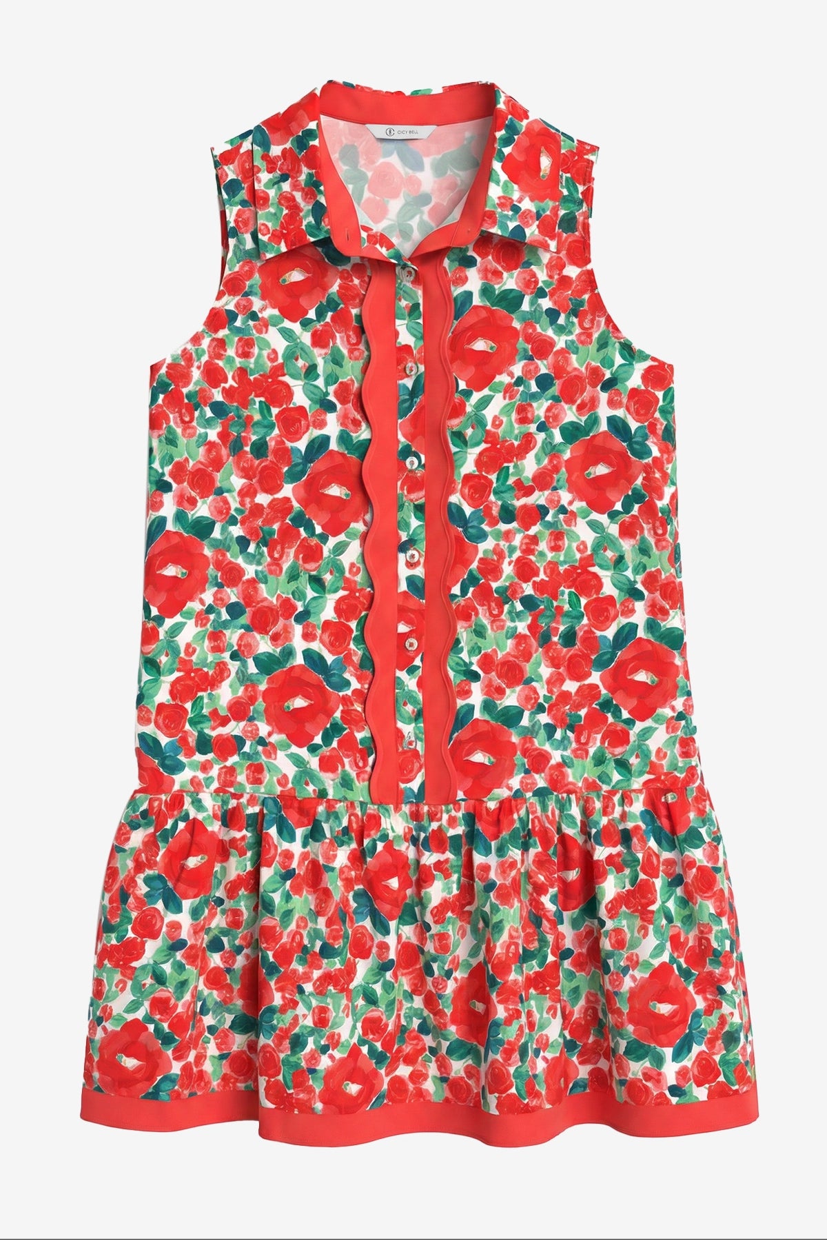 Womens Red Floral Mini Dress | CicyBell