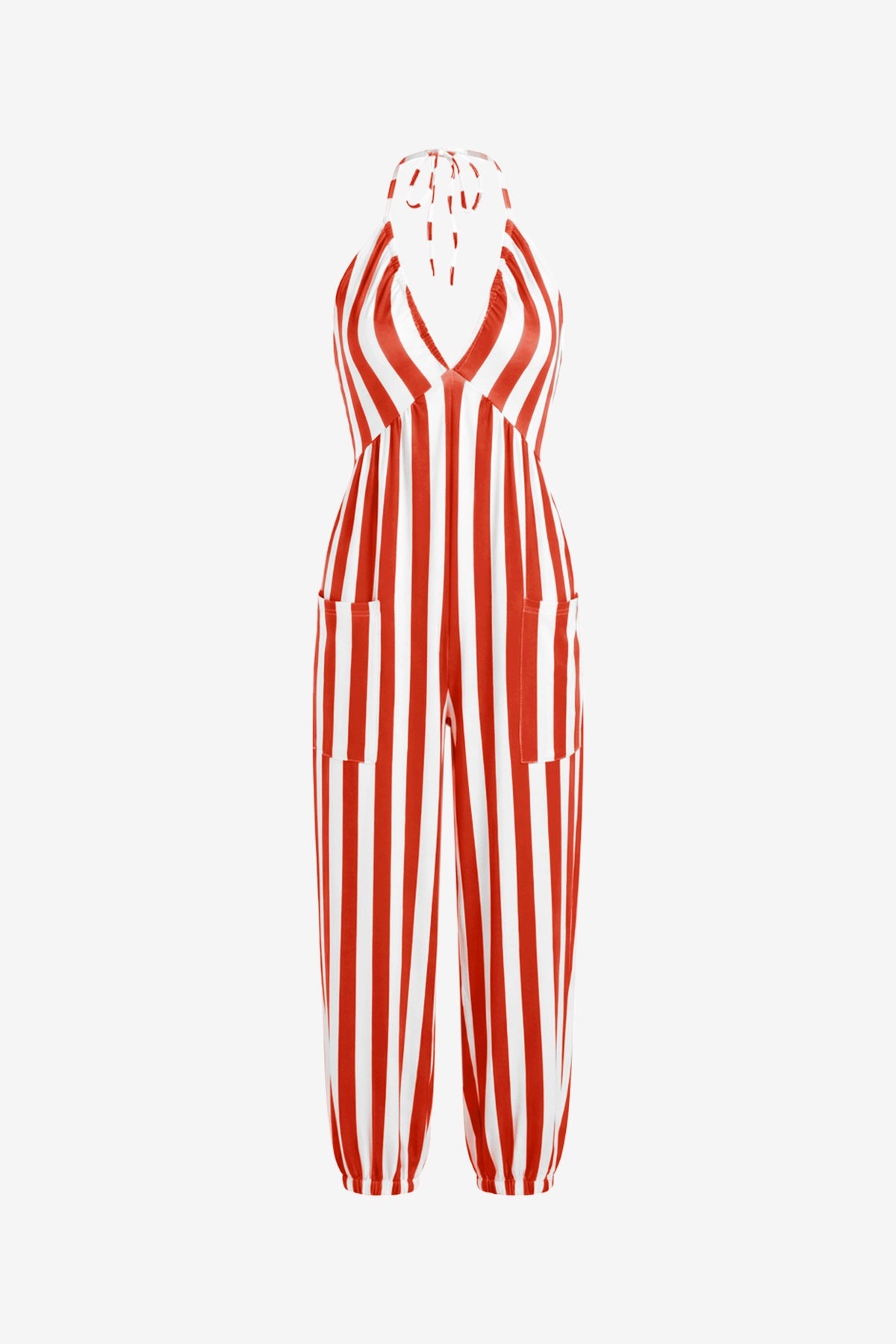 Womens Red Sexy Halter Jumpsuits | CicyBell