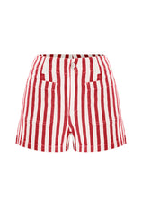 Womens Red Summer Striped Shorts | CicyBell