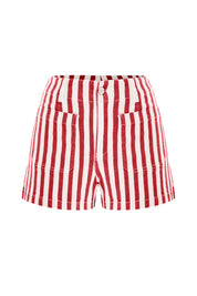 Womens Red Summer Striped Shorts | CicyBell